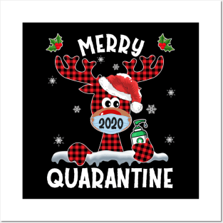 Merry Quarantine Christmas 2020 Reindeer Family Pajamas Posters and Art